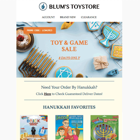 Hanukkah Jewish Department Store Sale